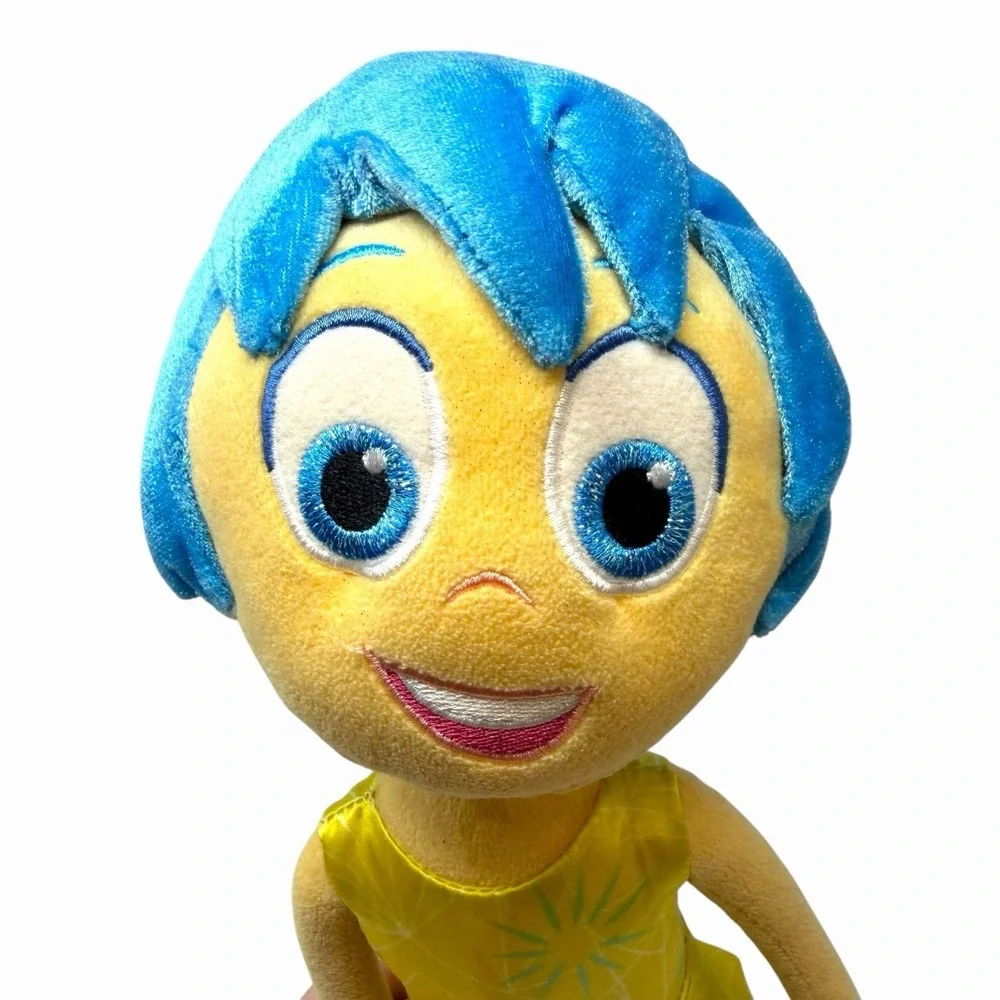 Disney Pixar Inside Out Joy Plush Stuffed Toy Yellow‎ Dress Blue Hair 10 Inch